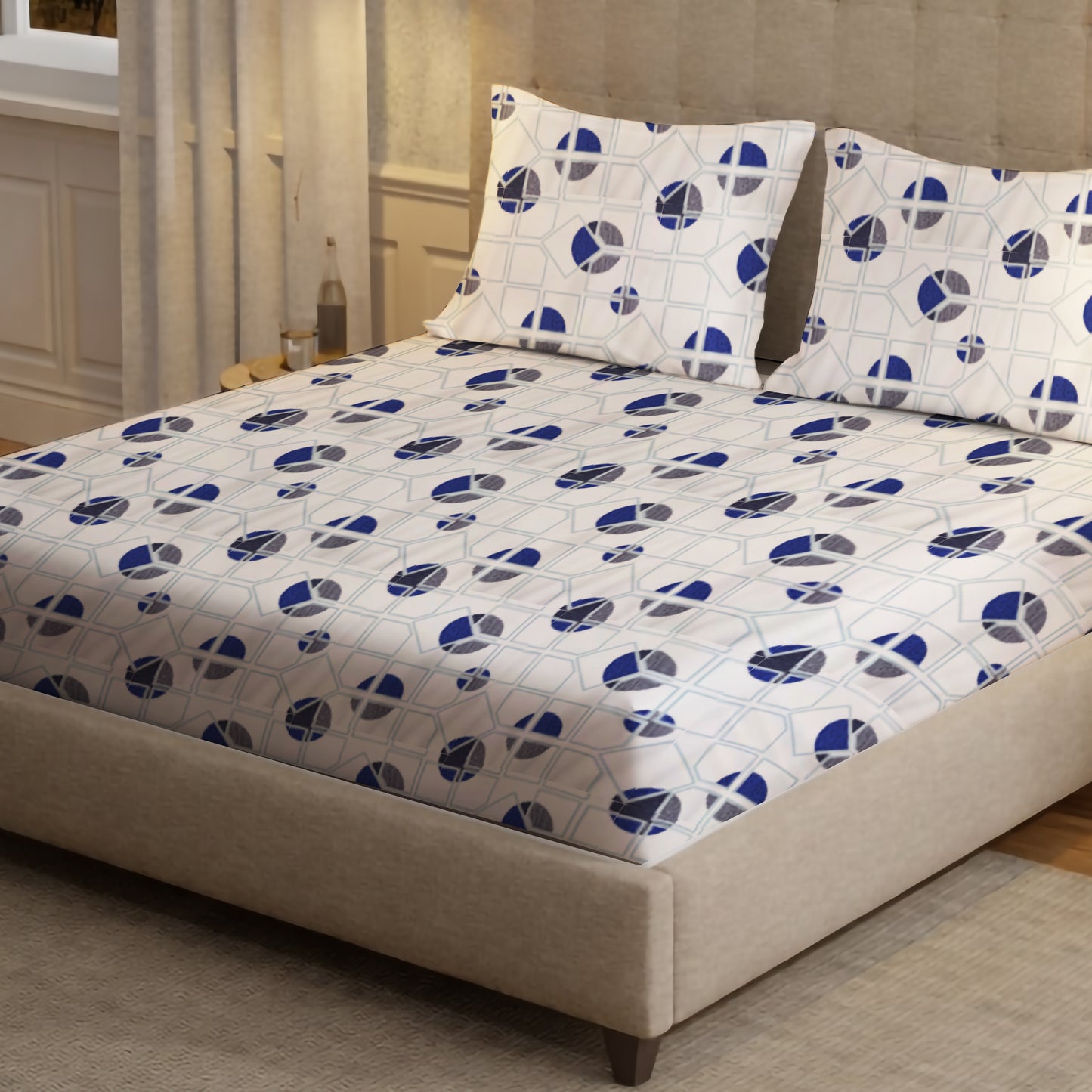 New York Collection Cotton Flat Bedsheet- Grey