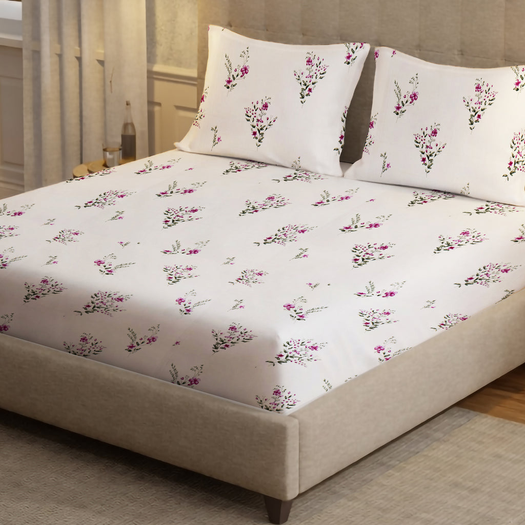 London Collection Cotton Flat Bedsheet- Pink
