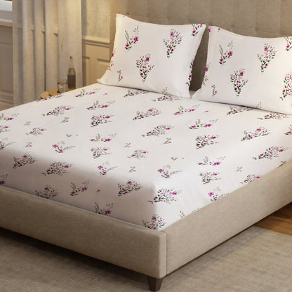 London Collection Cotton Flat Bedsheet- Pink