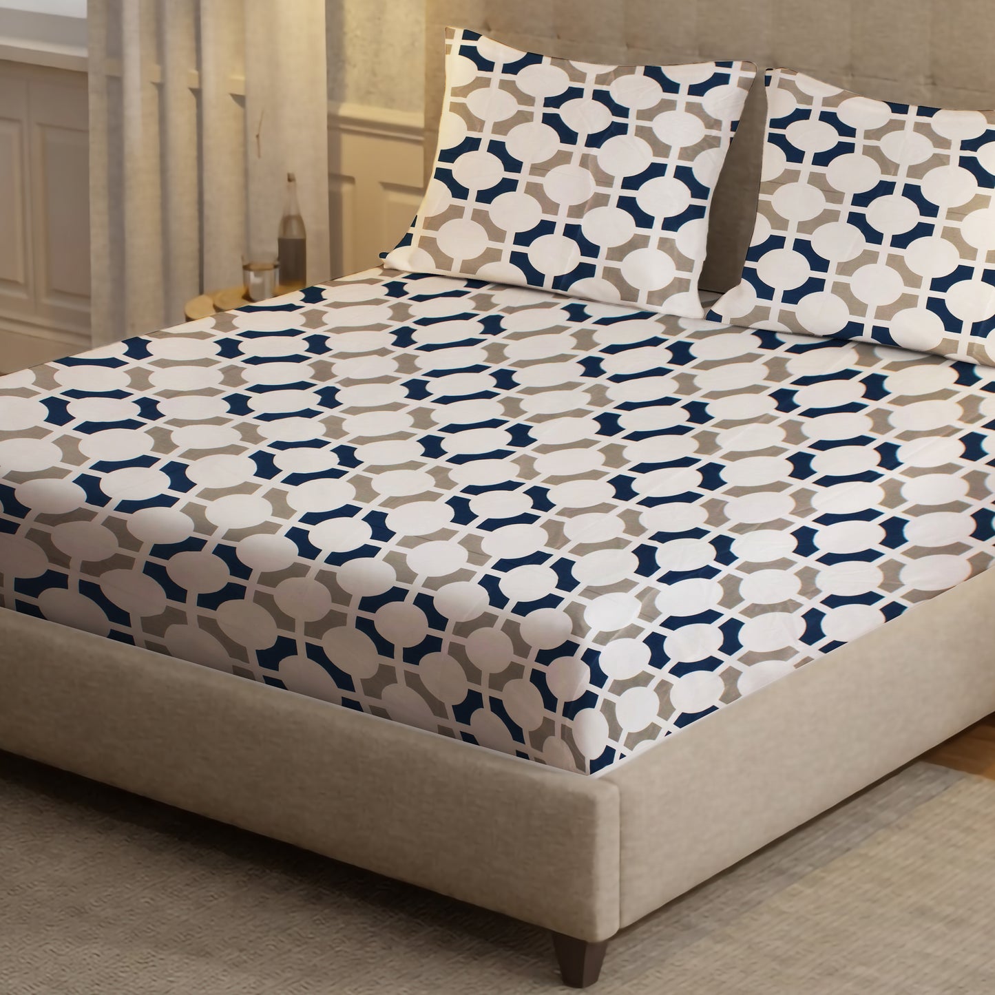 London Collection Cotton Flat Bedsheet - Grey