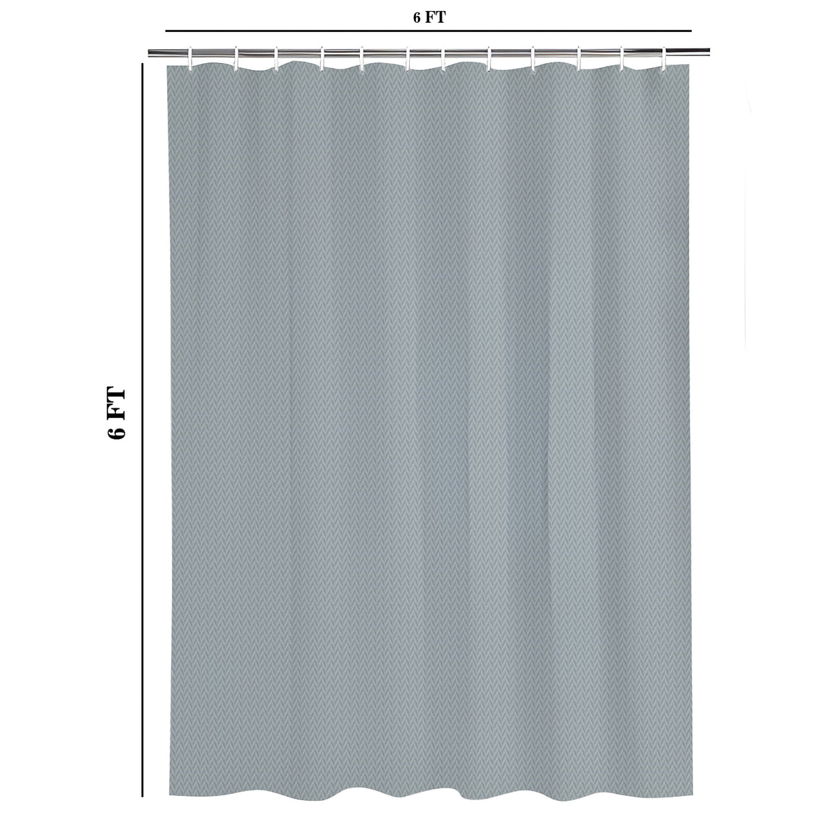 Monaco Collection Waterproof Bathroom Curtain – Grey color Shower Curtain.