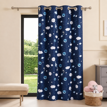 Tokyo Collection Digitalprint-Kids Curtain For Window/Door/Long Door - Design-Galaxy (Pack Of 1)