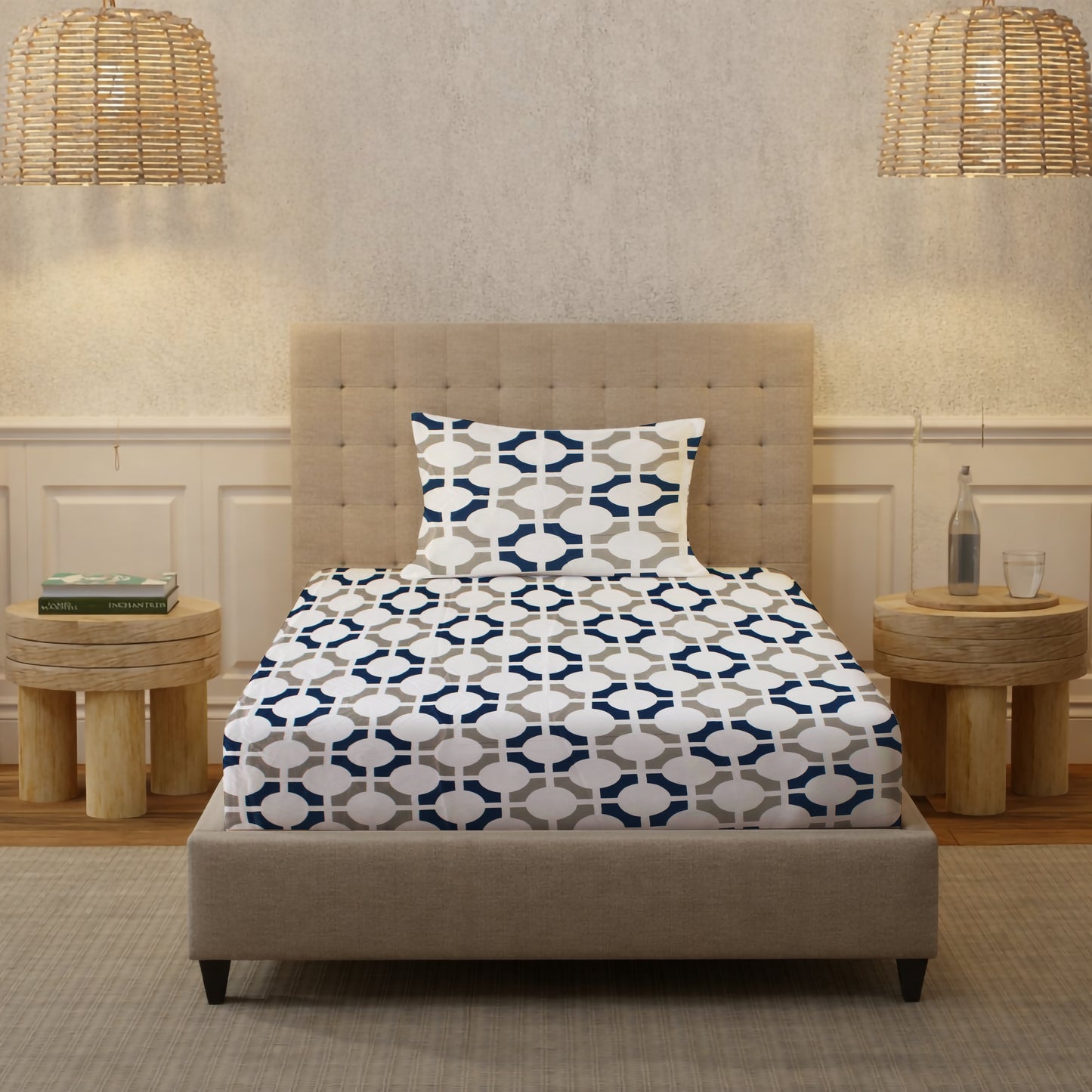 London Collection Cotton Flat Bedsheet - Grey
