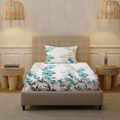 London Collection Cotton Flat Bedsheet- Aqua