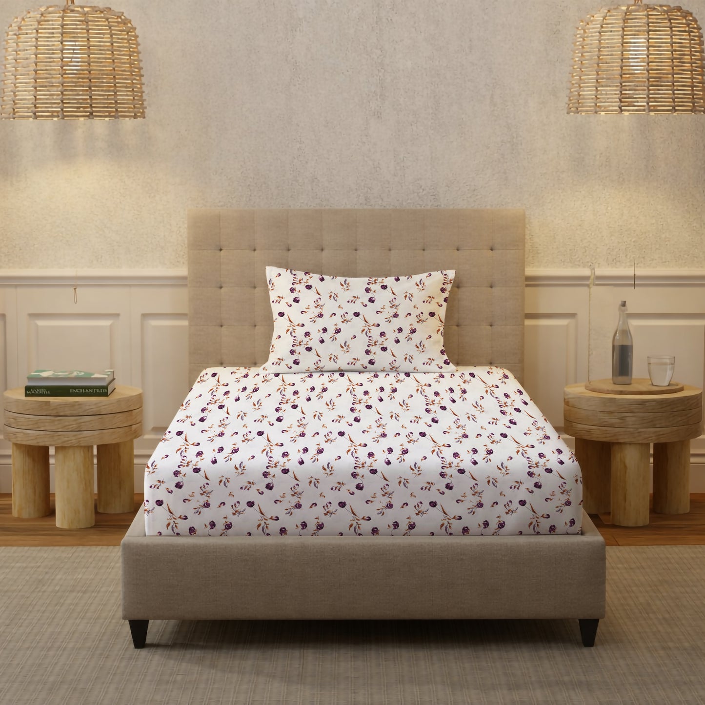 London Collection Cotton Flat Bedsheet- Rosewood
