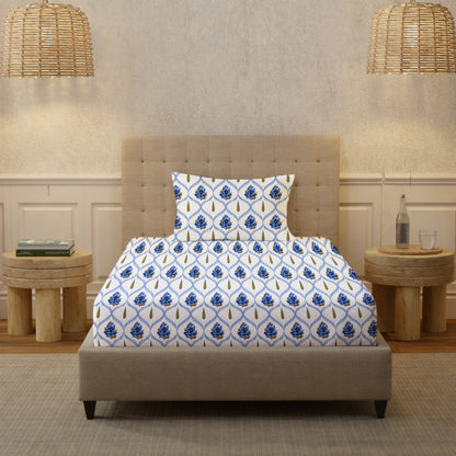 London Collection Cotton Flat Bedsheet- Dark Blue