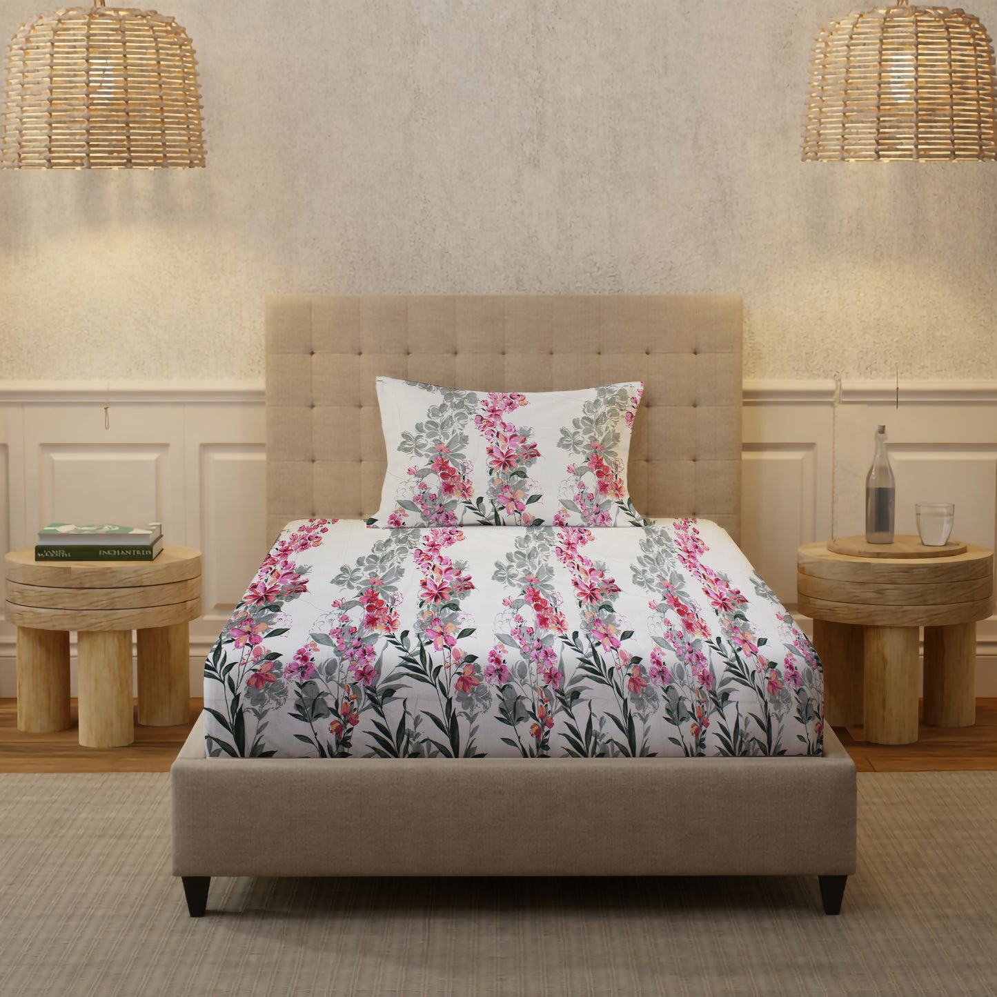 New York Collection Cotton Flat Bedsheet- Light Pink