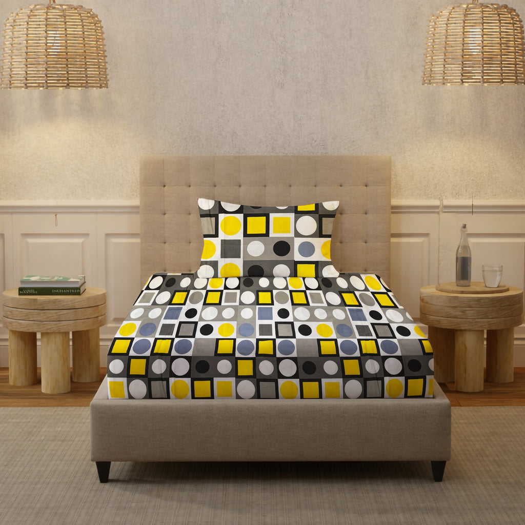 London Collection Cotton Flat Bedsheet- Multi Color