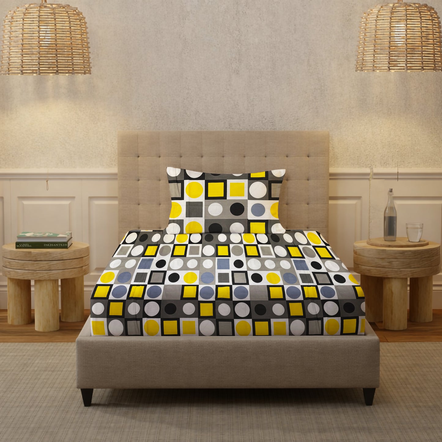 London Collection Cotton Flat Bedsheet- Multi Color