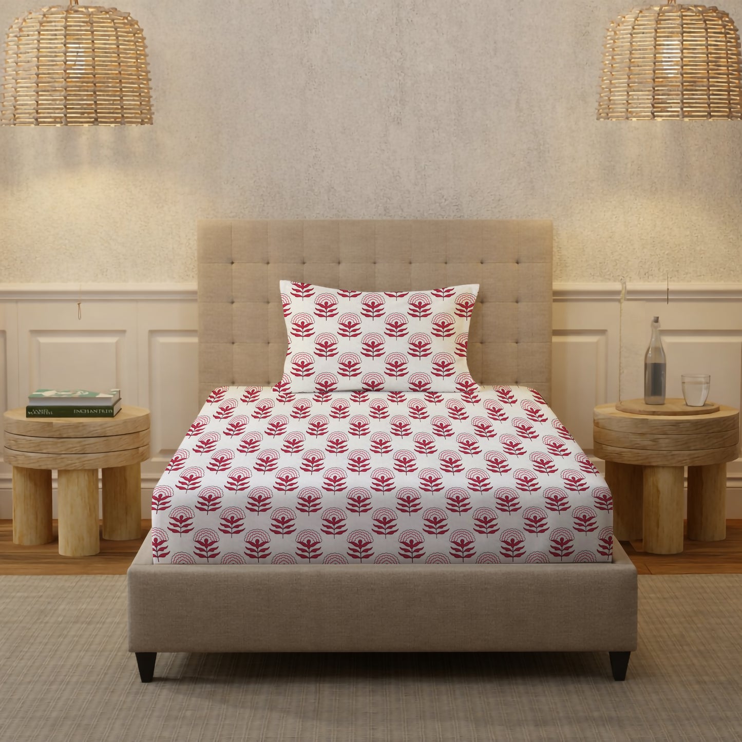 New York Collection Cotton Flat Bedsheet- Pink