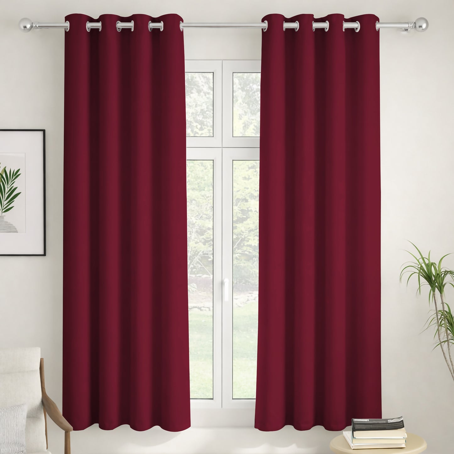 Paris Collection Blackout Curtain Window/Door/Long Door - Maroon (Pack of 1)