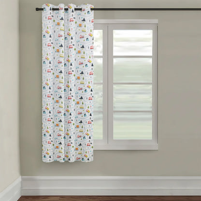 Tokyo Collection Digitalprint-Kids Curtain For Window/Door/Long Door - Design-Car (Pack Of 1)