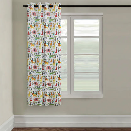 Tokyo Collection Digitalprint-Kids Curtain For Window/Door/Long Door - Design-Elephant (Pack Of 1)