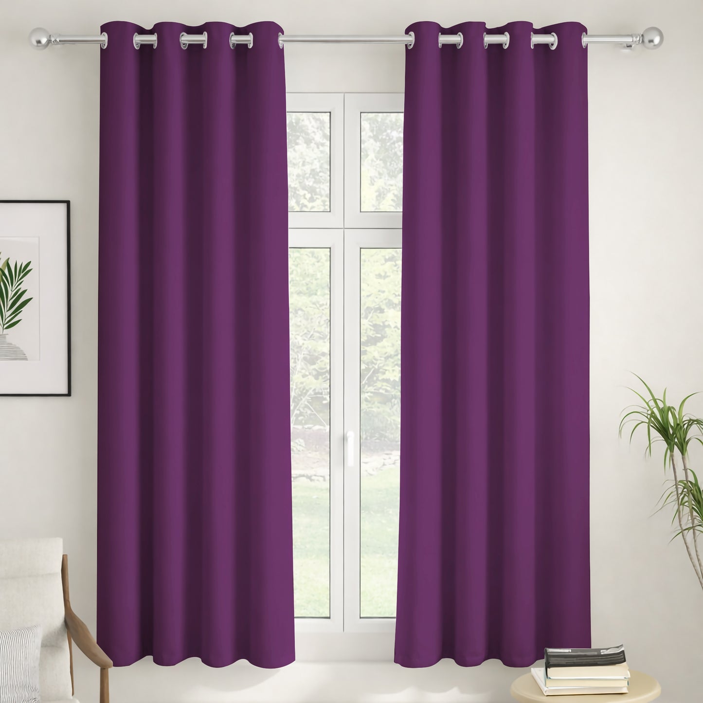 Paris Collection Blackout Curtain Window/Door/Long Door - Purple (Pack of 1)