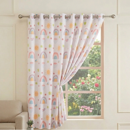 Tokyo Collection Digitalprint-Kids Curtain For Window/Door/Long Door - Design-Rainbow (Pack Of 1)
