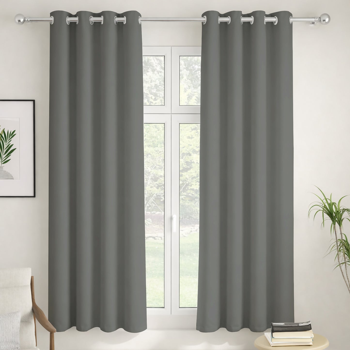 Paris Collection Blackout Curtain Window/Door/Long Door - Grey (Pack of 1)