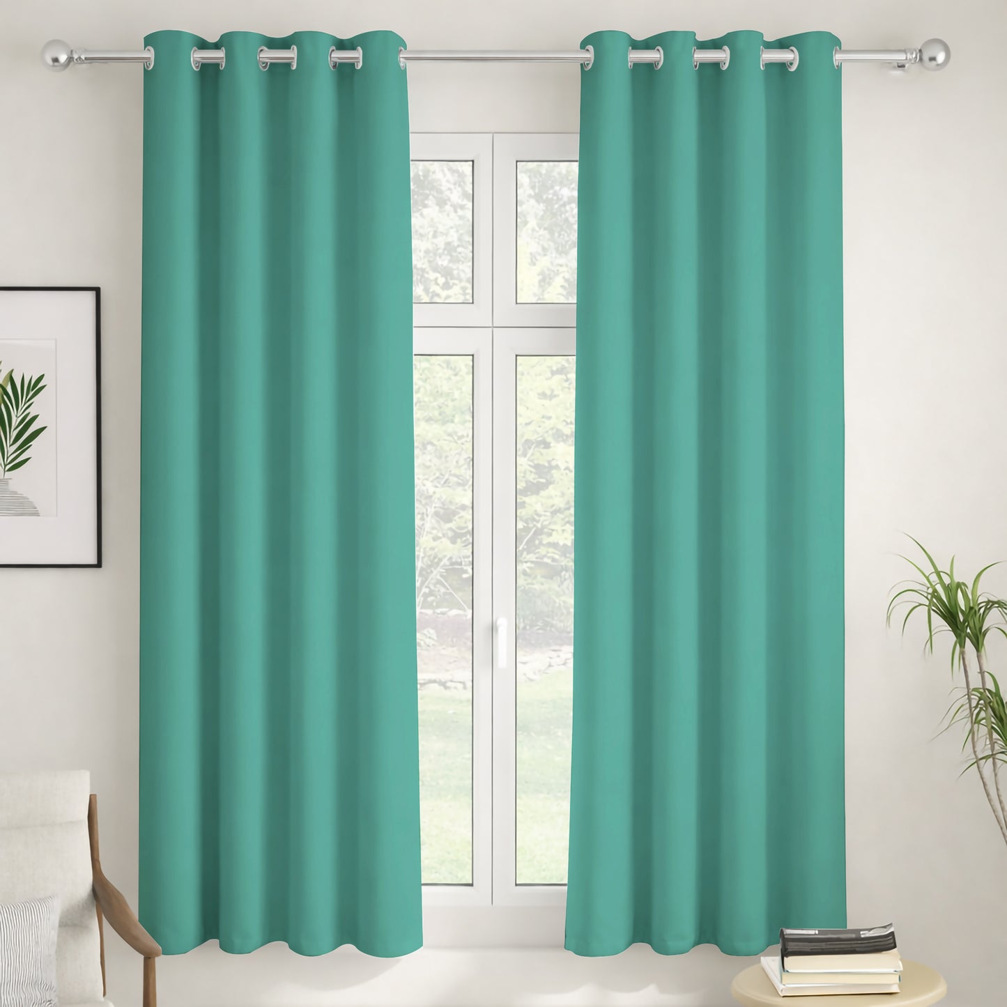 Paris Collection Blackout Curtain Window/Door/Long Door - Aqua (Pack of 1)