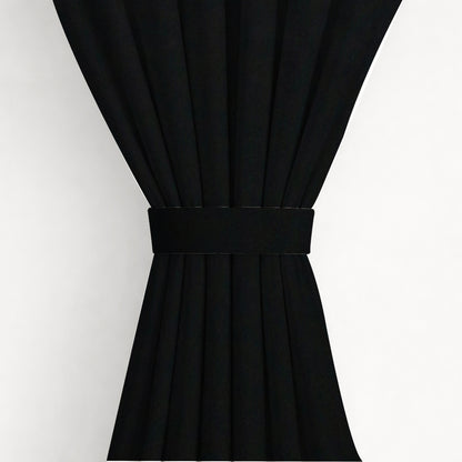 Paris Collection Blackout Curtain Window/Door/Long Door - Black (Pack of 1)