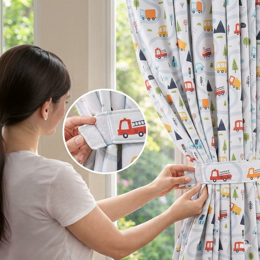 Tokyo Collection Digitalprint-Kids Curtain For Window/Door/Long Door - Design-Car (Pack Of 1)