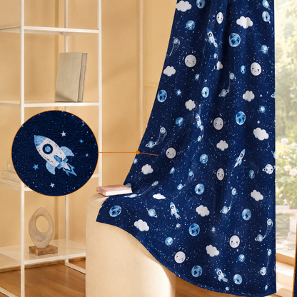 Tokyo Collection Digitalprint-Kids Curtain For Window/Door/Long Door - Design-Galaxy (Pack Of 1)