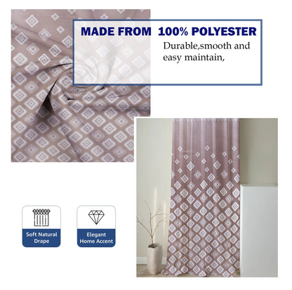 Berlin Collection Pannel Curtain Geometric Print For Window/Door/Long Door - Onion (Pack Of 1)