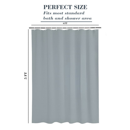 Monaco Collection Waterproof Bathroom Curtain – Grey color Shower Curtain.