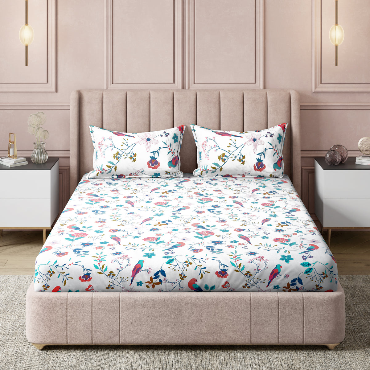 London Collection Cotton Flat Bedsheet- Grey
