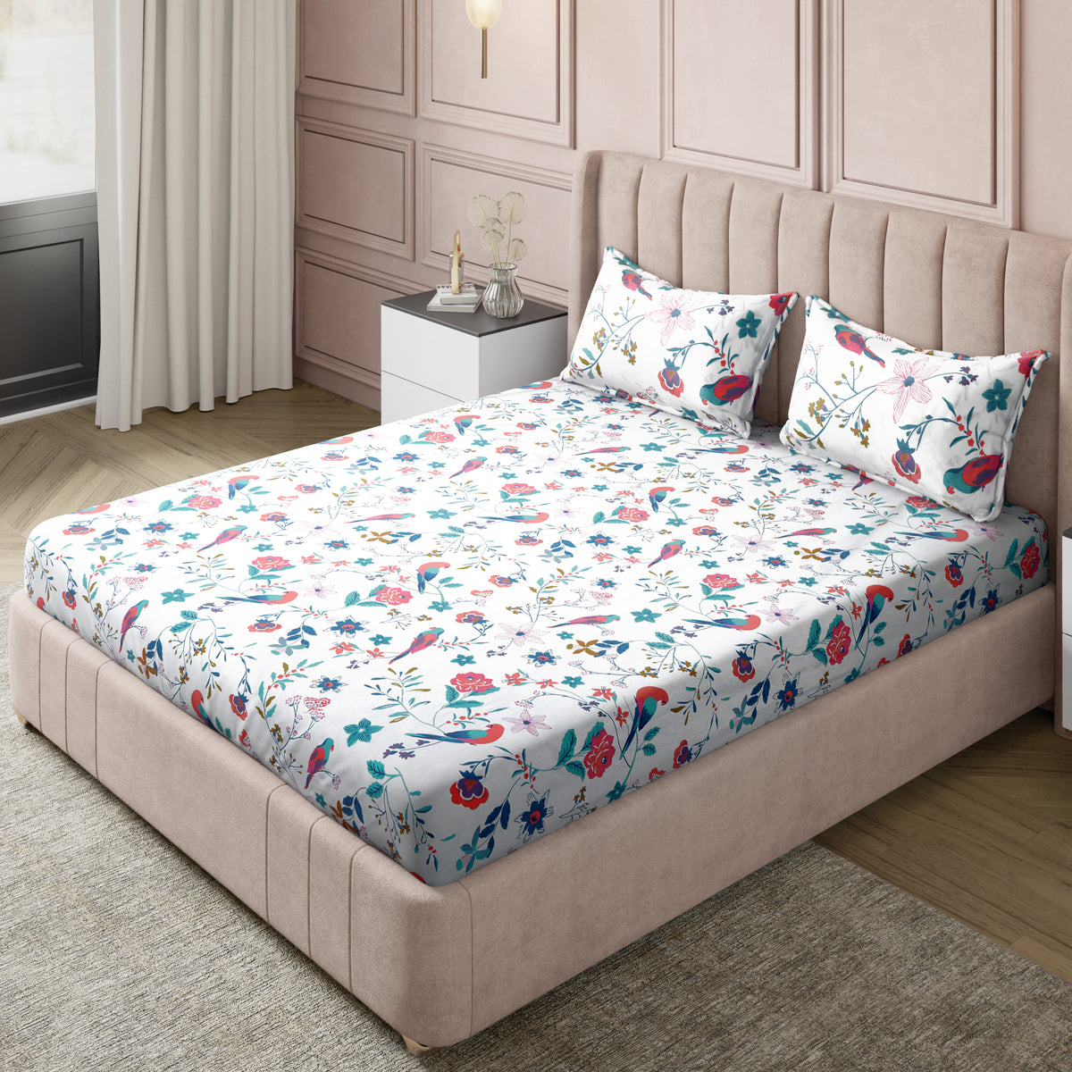 London Collection Cotton Flat Bedsheet- Grey