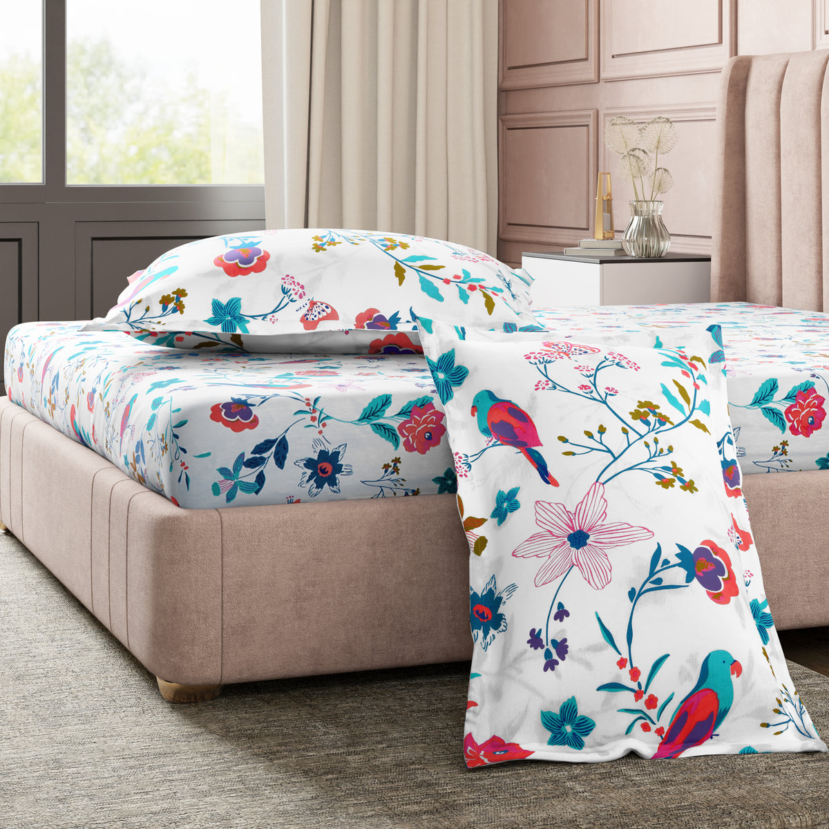 London Collection Cotton Flat Bedsheet- Grey