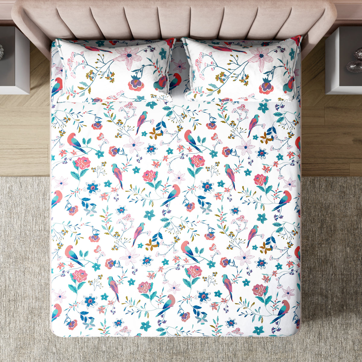 London Collection Cotton Flat Bedsheet- Grey