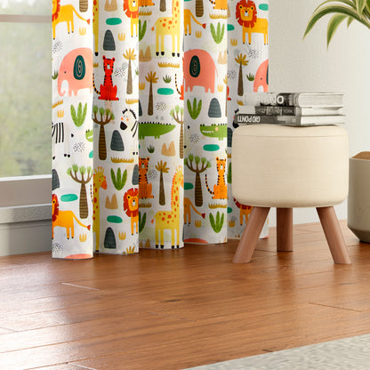 Tokyo Collection Digitalprint-Kids Curtain For Window/Door/Long Door - Design-Elephant (Pack Of 1)