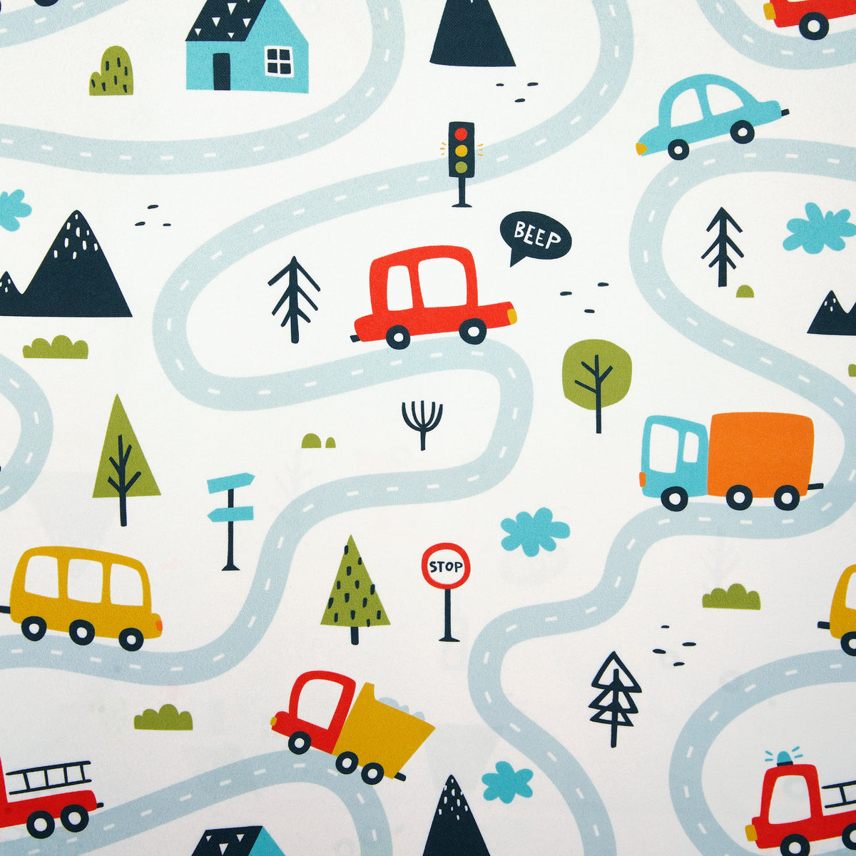 Tokyo Collection Digitalprint-Kids Curtain For Window/Door/Long Door - Design-Car (Pack Of 1)
