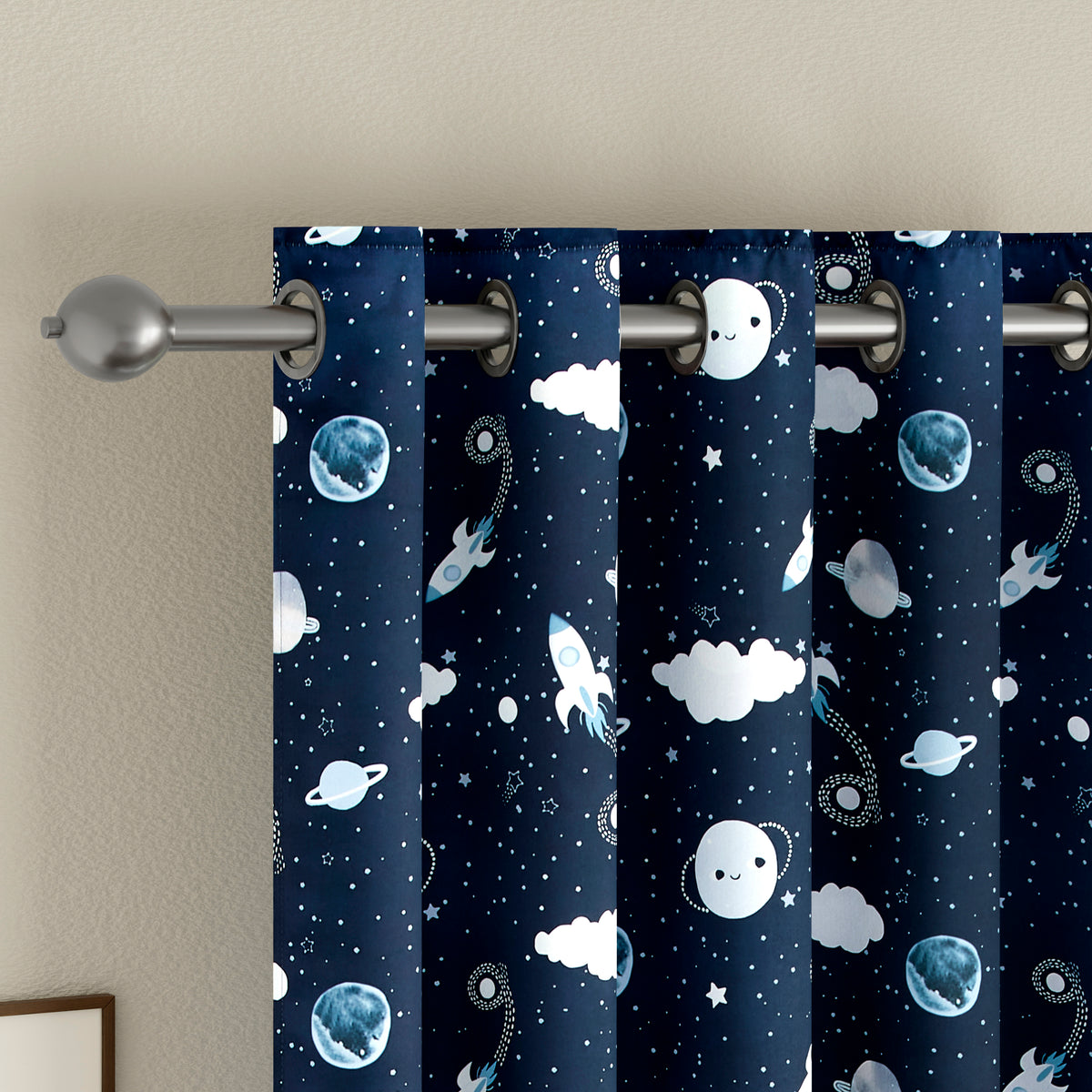 Tokyo Collection Digitalprint-Kids Curtain For Window/Door/Long Door - Design-Galaxy (Pack Of 1)