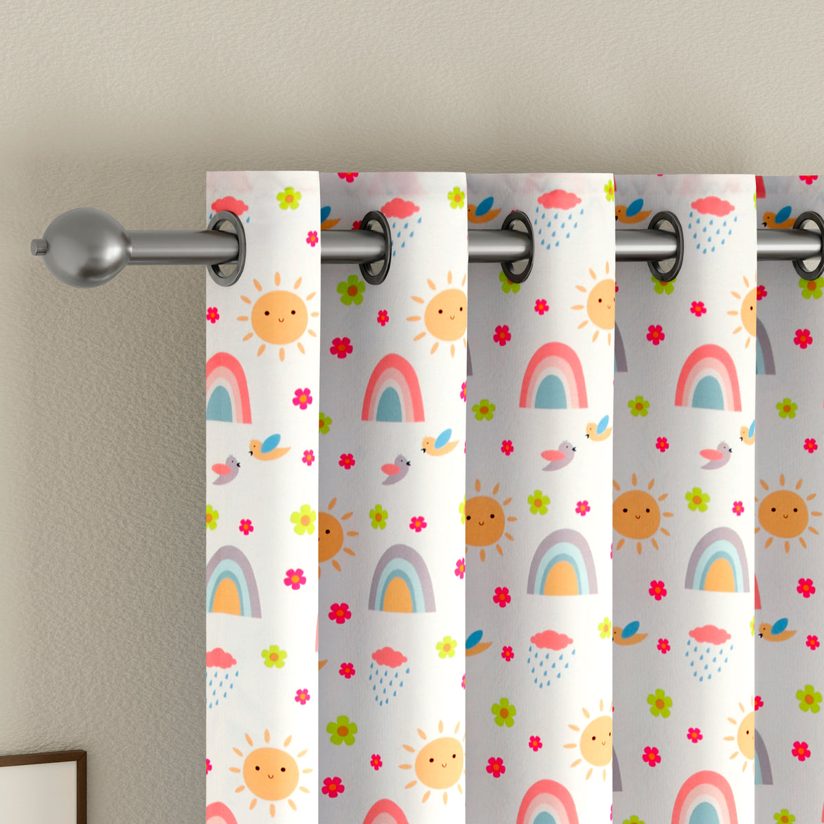 Tokyo Collection Digitalprint-Kids Curtain For Window/Door/Long Door - Design-Rainbow (Pack Of 1)