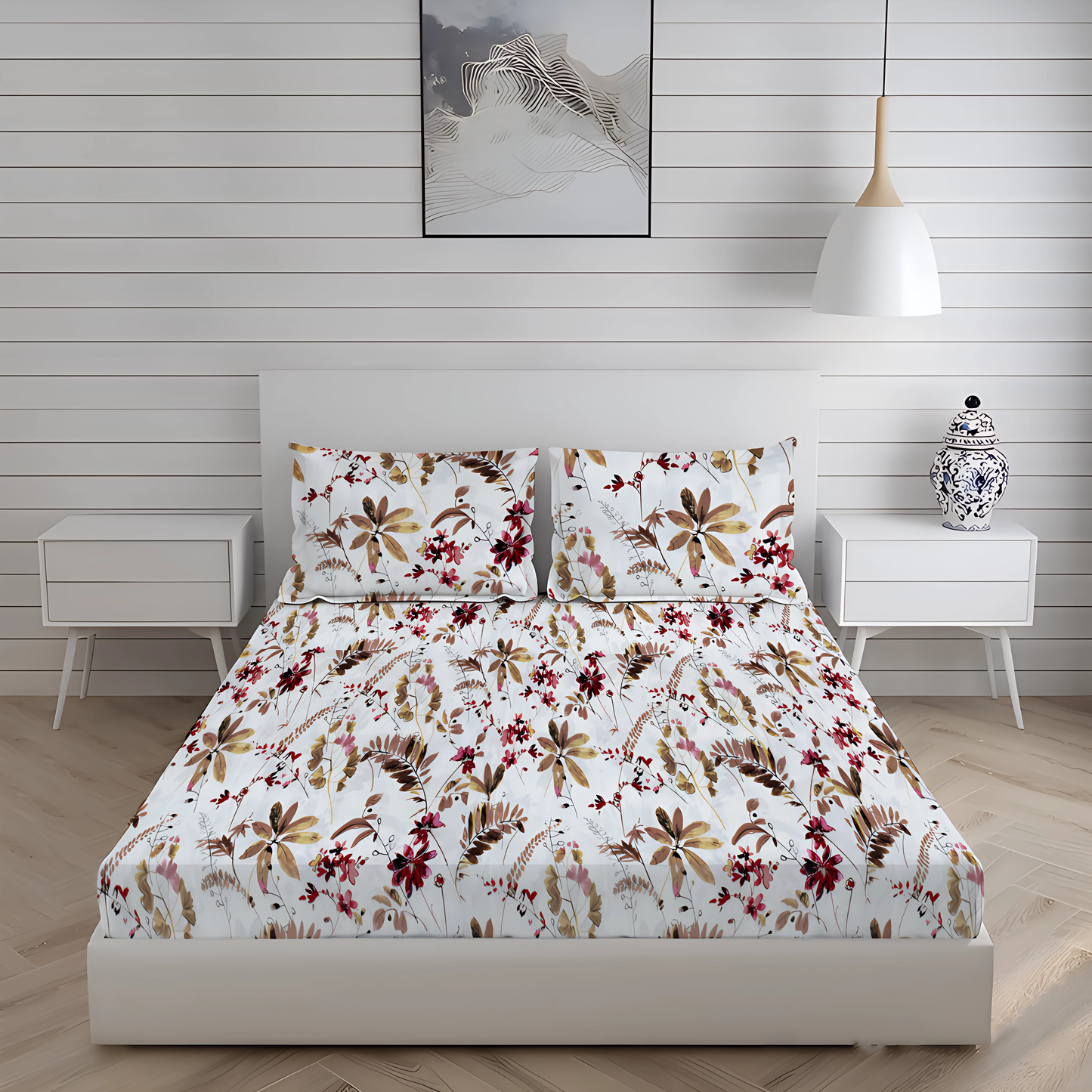 New York Collection 180 TC Fitted Bedsheet- Maroon