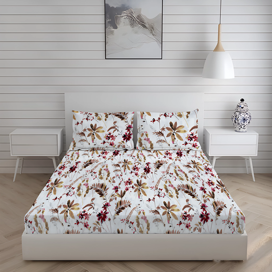New York Collection 180 TC Fitted Bedsheet- Maroon