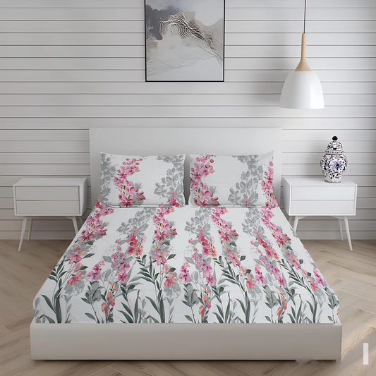 New York Collection 180 TC Fitted Bedsheet- Light Pink