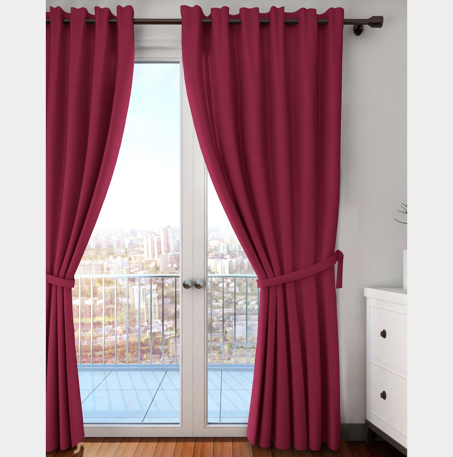 Paris Collection Blackout Curtain - Maroon (Pack of 1)