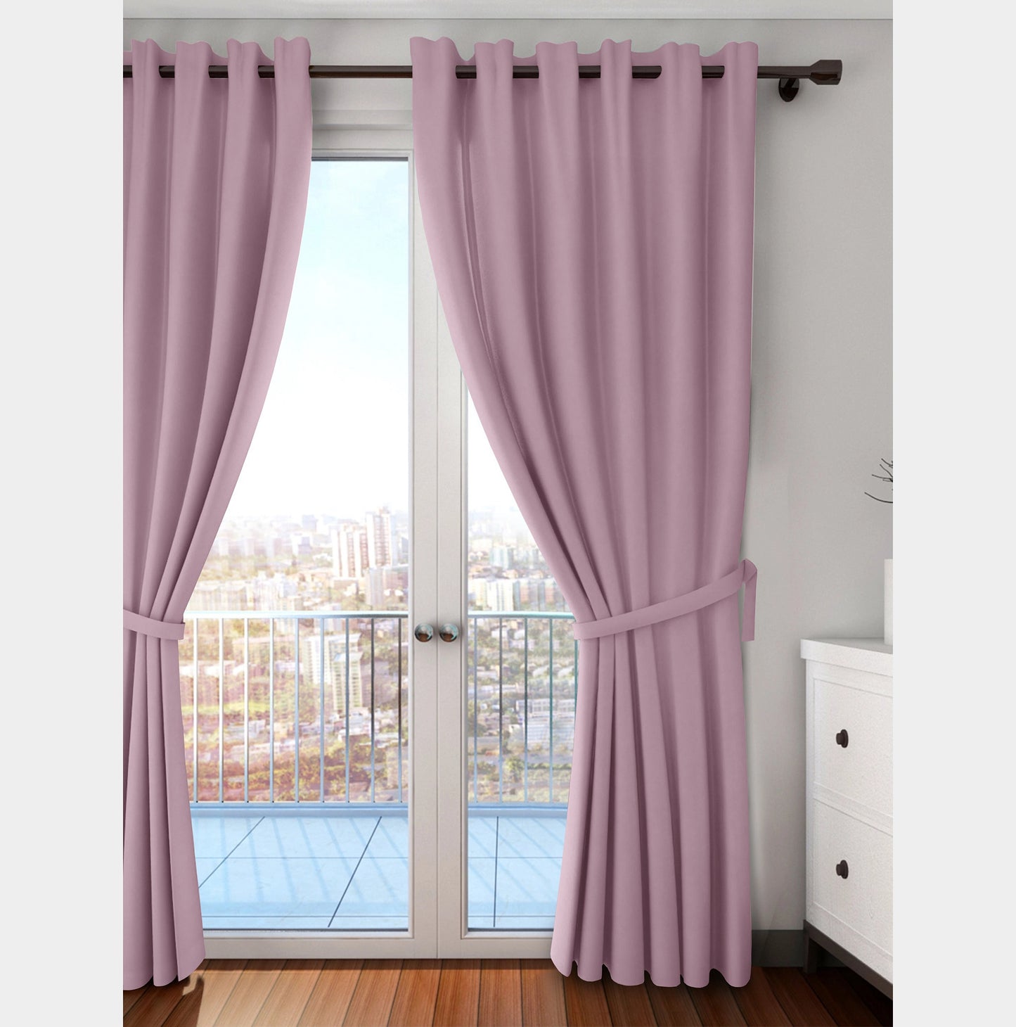 Paris Collection Blackout Curtain Window/Door/Long Door - Light Pink (Pack of 1)