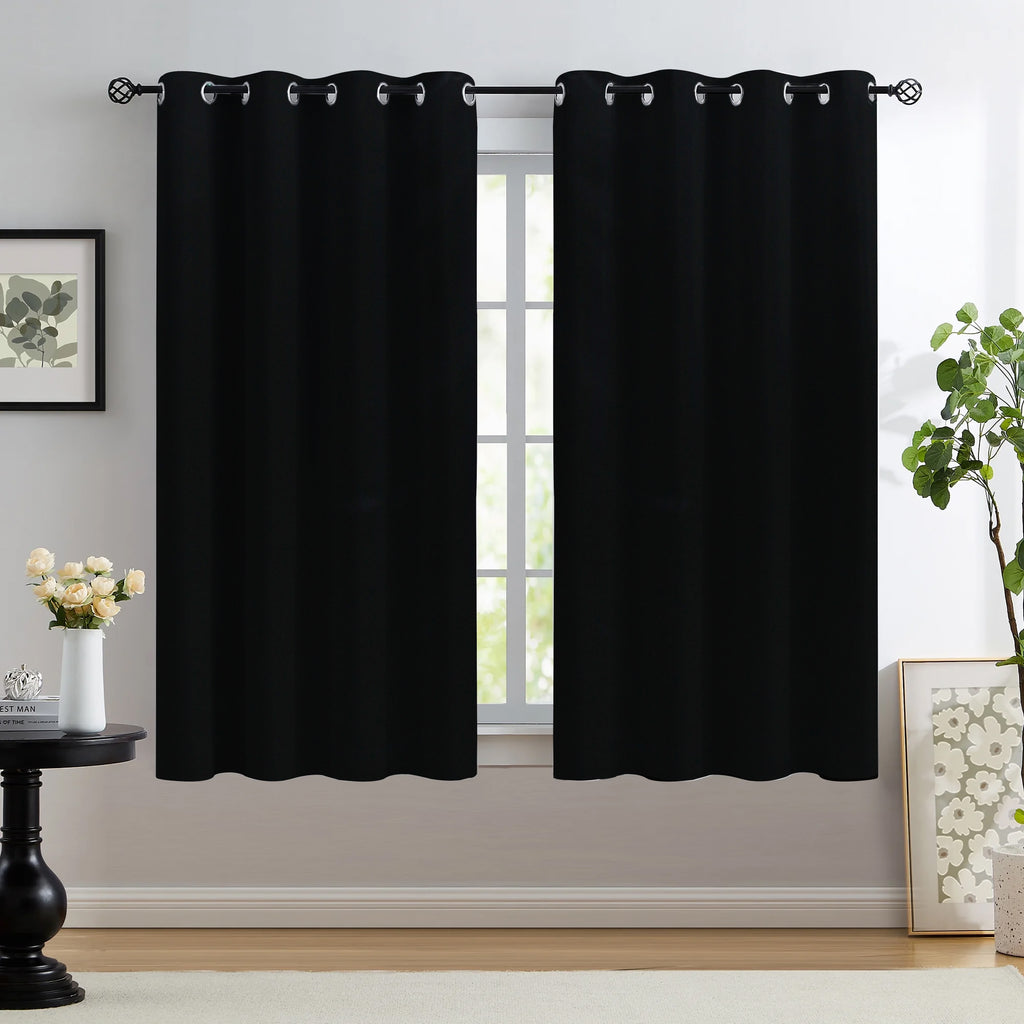 Paris Collection Blackout Curtain Window/Door/Long Door - Black (Pack of 1)