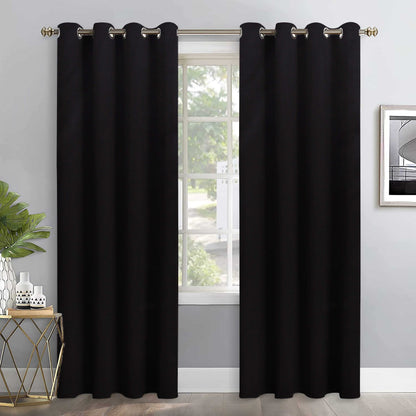 Paris Collection Blackout Curtain Window/Door/Long Door - Black (Pack of 1)