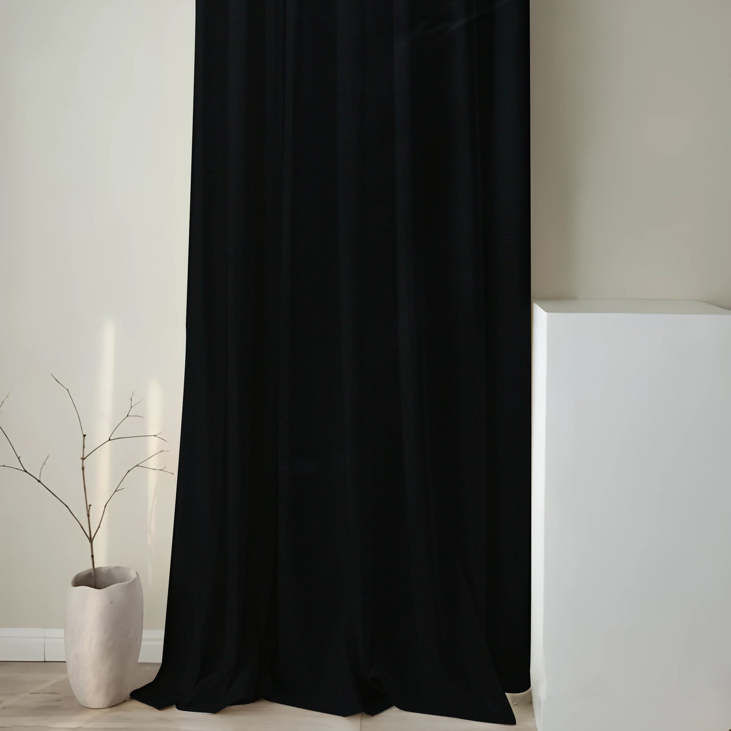 Paris Collection Blackout Curtain Window/Door/Long Door - Black (Pack of 1)