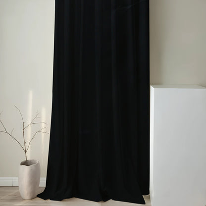 Paris Collection Blackout Curtain Window/Door/Long Door - Black (Pack of 1)