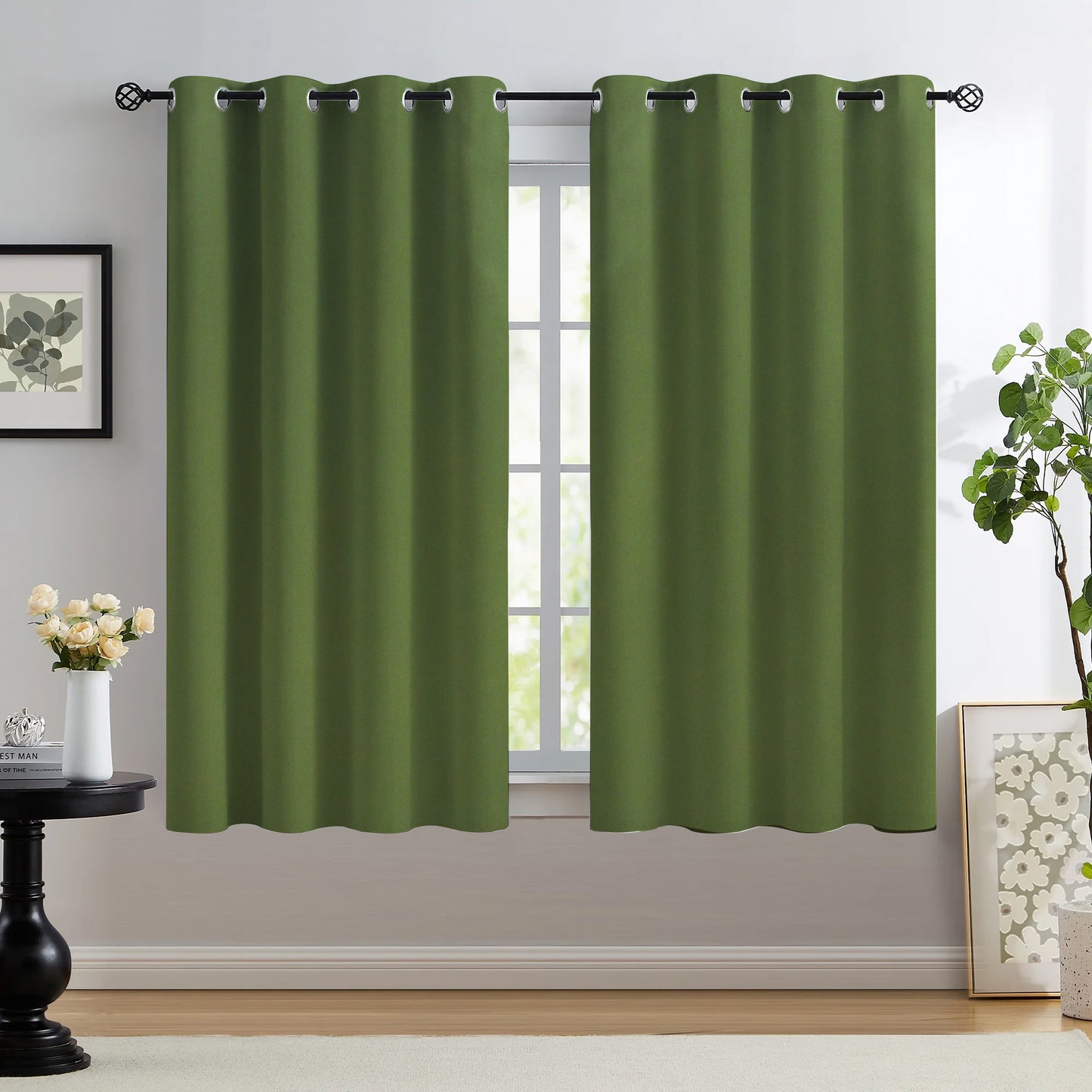 Paris Collection Blackout Curtain Window/Door/Long Door - Green (Pack of 1)