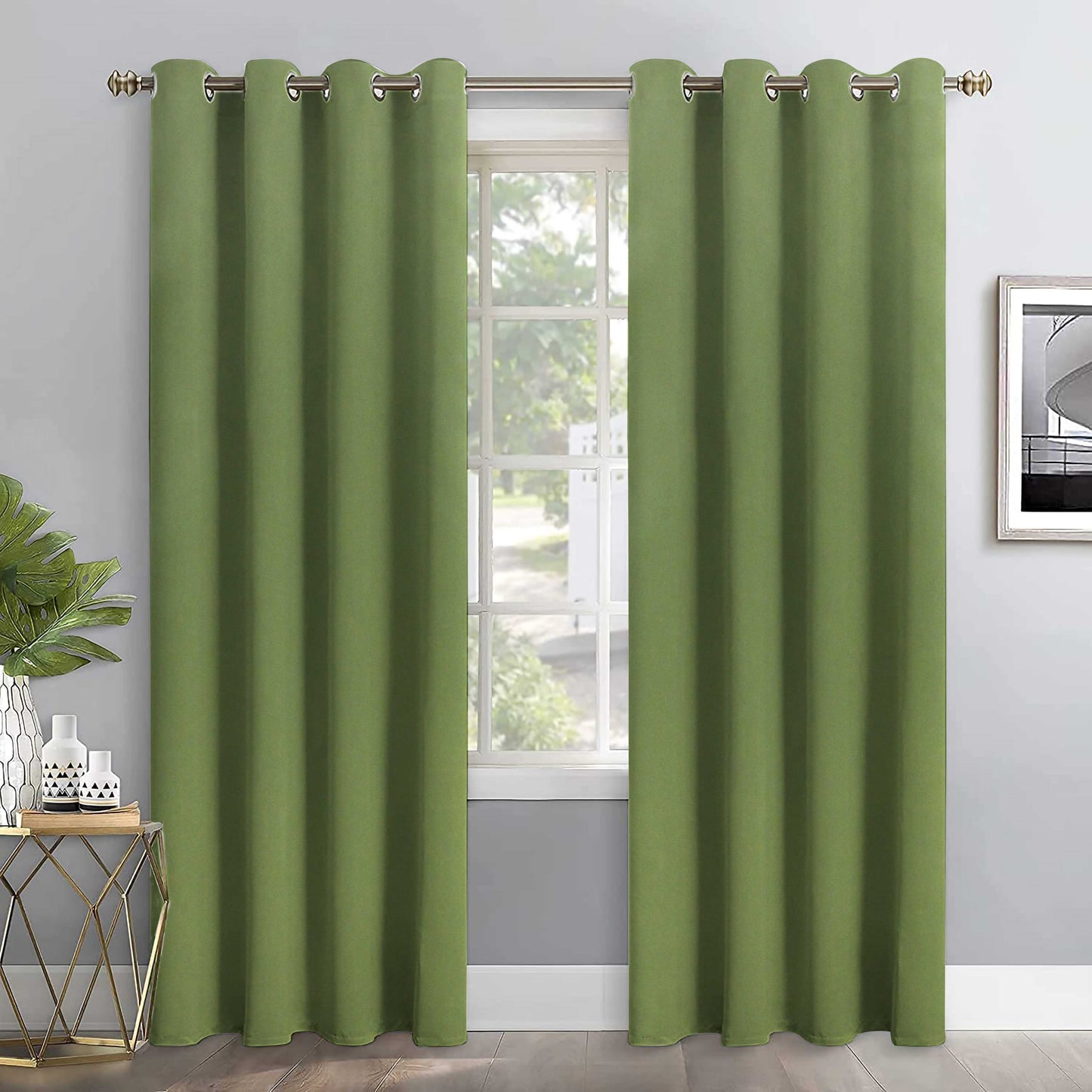 Paris Collection Blackout Curtain Window/Door/Long Door - Green (Pack of 1)
