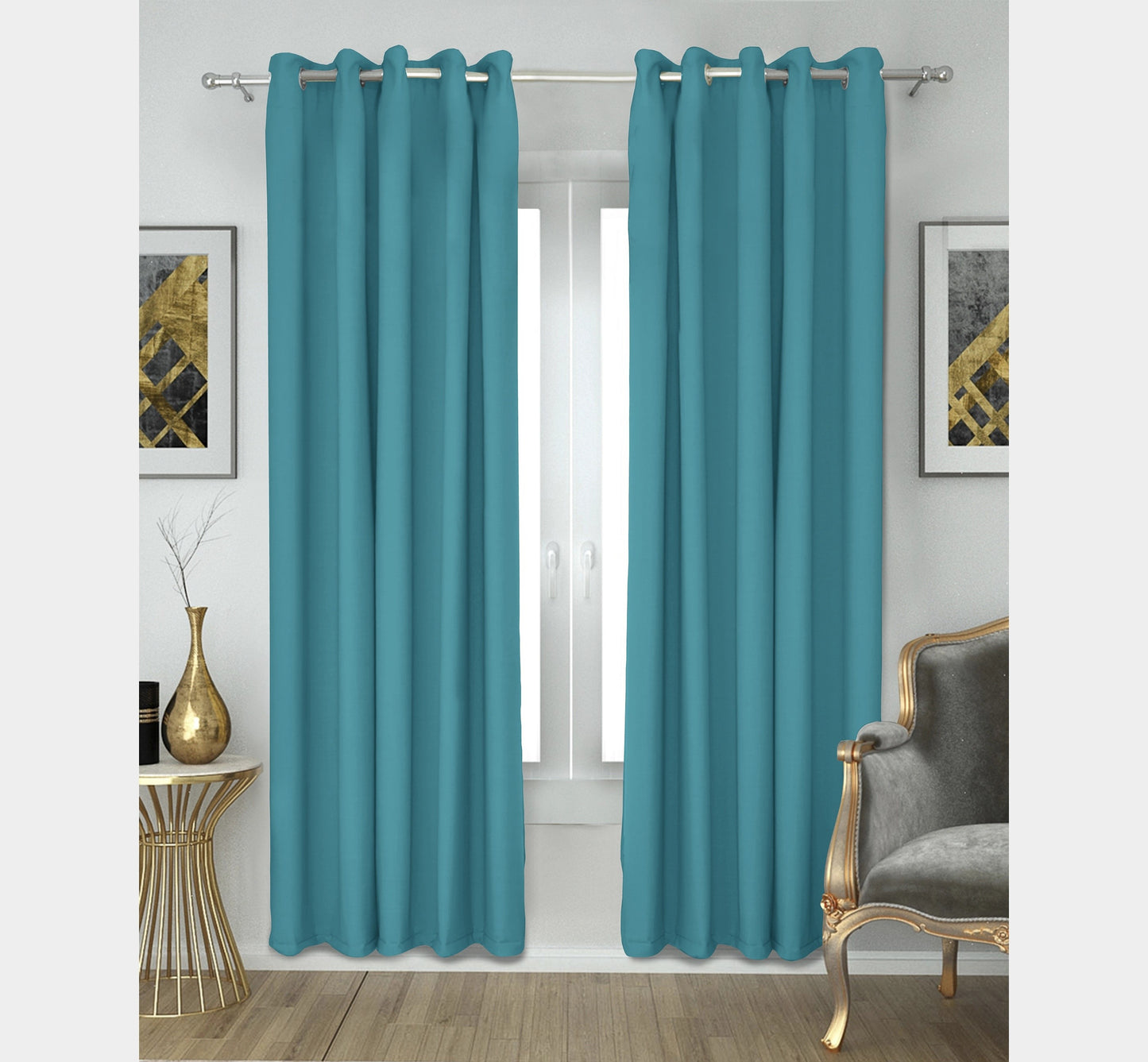 Paris Collection Blackout Curtain - Aqua (Pack of 1)