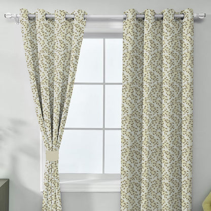 Venice Collection Room Darkening Premium Curtain - Floral Coffee (Pack of 1)