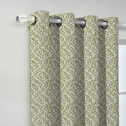Venice Collection Room Darkening Premium Curtain - Floral Coffee (Pack of 1)