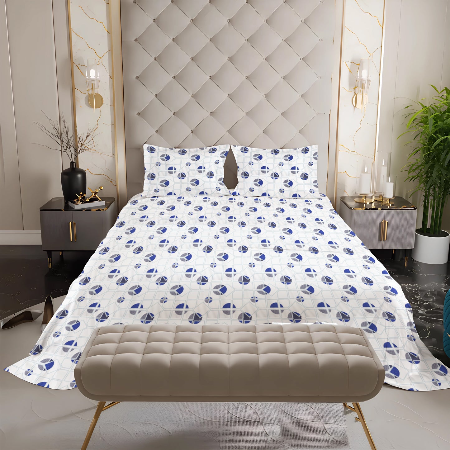 New York Collection 180 TC Flat Bedsheet- Grey