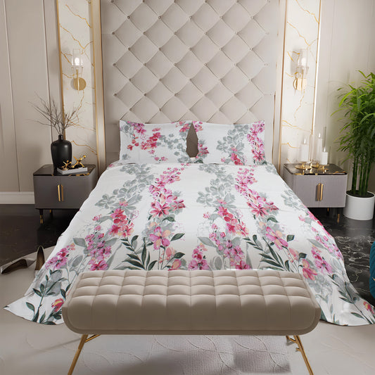 New York Collection Cotton Flat Bedsheet- Light Pink
